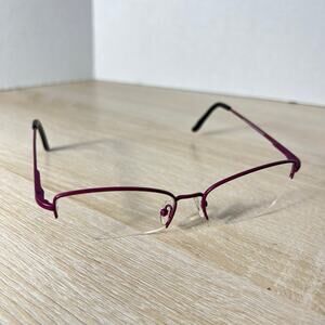 Saki Mod.410 BURG Eyeglasses Half Rim Purple FRAME ONLY 52-16-140 Excellent Cond